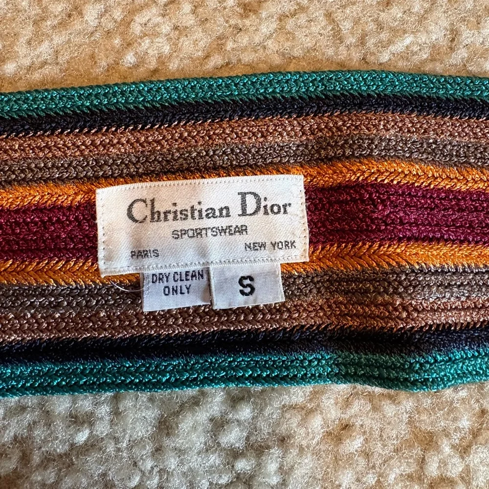 Christian Dior Sportswear Vintage Striped Knit Scarf – Rare Retro Piece
